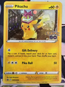 2019 POKEMON SWSH BLACK STAR PROMO POKEMON GO TIN #SWSH234 PIKACHU HOLO - Image 1
