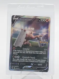 CONKELDURR V 2022 POKEMON GO #074/078 ULTRA RARE HOLO Q7106 - Image 1