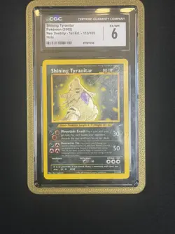 Pokemon TCG Shining Tyranitar Neo Destiny 1st Edition Shiny Holo 113/105 CGC 6 - Image 1