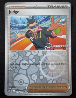 Pokemon TCG Destined Rivals Judge 167/182 Reverse Holo Professor Program Stamped - Image 1