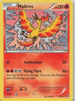 Moltres 9/124 Rare Fates Collide Pokemon Near Mint - Image 1