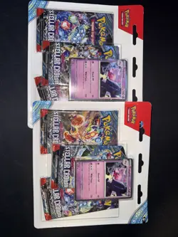 Pokemon Stellar Crown 3-Pack Blister Set of 2 FACTORY SEALED! - Image 1