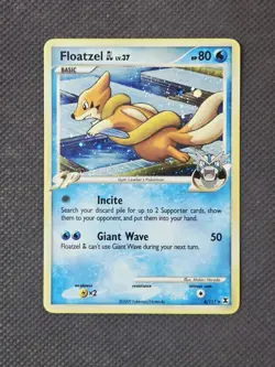 Floatzel GL 4/111 Holo Rare Gym Leader - Platinum Rising Rivals Pokemon 2009 LP+ - Image 1