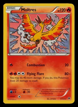 Moltres 9/124 Rare Fates Collide Pokemon Near Mint - Image 1