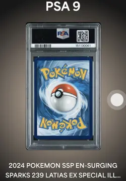 2024 POKEMON SSP EN-SURGING SPARKS SPECIAL ILLUSTRATION RARE LATIAS EX PSA 9 - Image 2