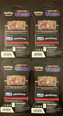 Pokemon Phantasmal Flames Sleeved Booster Pack Full Art Set Lot of 4 Sealed - Image 2