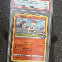Pokemon Scorbunny on the Ball 004/005 Futsal Promo PSA 9 English 2020 - Image 1