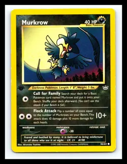 💥 MURKROW 1st Edition Pokemon TCG 2001 Neo Revelation Set Non HOLO # 46/64 - Image 1