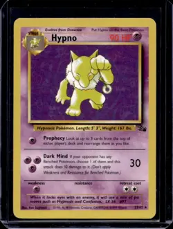 1999 Pokemon Fossil Hypno #23/62 - Image 1