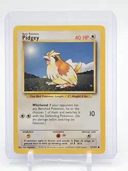 PIDGEY 1999 POKEMON BASE SET #57/102 COMMON Q5650 - Image 1