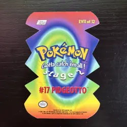 Topps Pokemon Series 2 Pidgeotto 17 EV11 Of 12 Die Cut SSP Vintage - Image 2