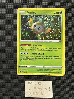 Pokemon Mcdonalds 2022 - Rowlet - 2/15 - Holo Rare PROMO - M/NM - Image 1