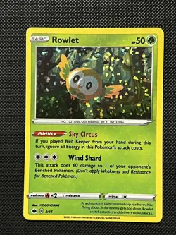 Pokemon Mcdonalds 2022 - Rowlet - 2/15 - Holo Rare PROMO - M/NM - Image 2