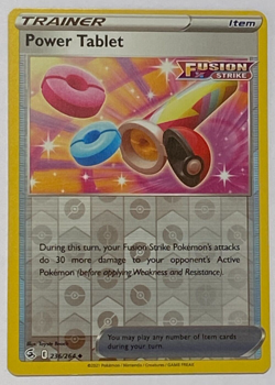 Pokemon - 1x Trainer - Power Tablet - 236/264 - Fusion Strike - Reverse Holo NM - Image 1