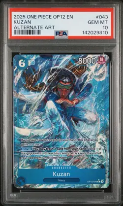 2025 ONE PIECE LEGACY OF THE MASTER OP12-043 KUZAN ALTERNATE ART PSA 10 - Image 1