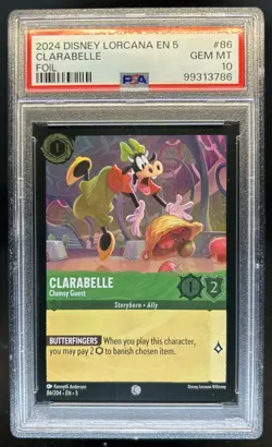 2024 Disney Lorcana Shimmering Skies Clarabelle - Clumsy Guest Foil #86 PSA 10 - Image 1
