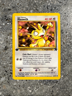 Pokemon TCG Cards 1st Edition Meowth 62/82 Team Rocket EXC - Image 1