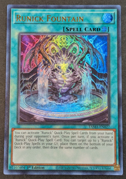 Yugioh TCG - 1x Runick Fountain - TAMA-EN027 - NM - 1st Edition - Ultra Rare - Image 1