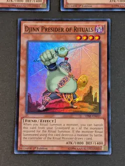 Yugioh TCG - 3x Djinn Presider of Rituals - THSF-EN037 - NM/LP - Super Rare 2015 - Image 4