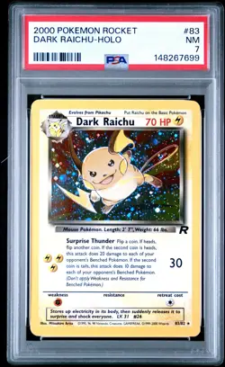 2000 POKEMON ROCKET #83 DARK RAICHU-HOLO PSA 7 - Image 1