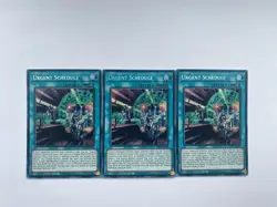 3x RA05-EN064 Urgent Schedule Secret Rare 1st Ed YuGiOh Playset - Image 1