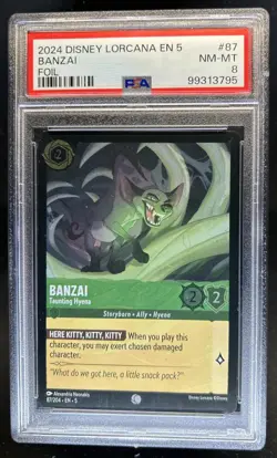 2024 Disney Lorcana Shimmering Skies Banzai - Taunting Hyena Foil #87 PSA 8 - Image 1