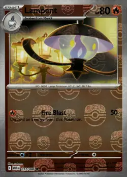 Lampent Master Ball Pattern SV White Flare 017/086 Pokemon Card TCG Holo Foil NM - Image 1