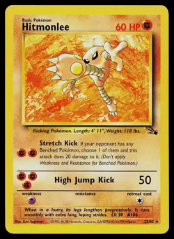 Pokemon Card - Hitmonlee Fossil 22/62 Rare - Image 1