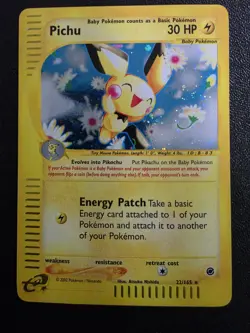 Pokemon Pichu TCG Expedition Card 22/165 Holo Rare - Image 1