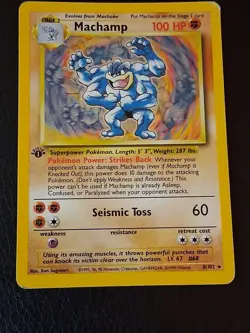 Pokemon Card - 1st Edition Machamp - ( 8/102 ) Base Set Rare Holo - Image 5