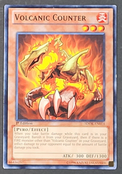 Yugioh TCG- Volcanic Counter - SDOK-EN014 - LP - 1st Ed- Onslaught of Fire 2013 - Image 1
