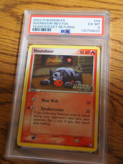 Pokemon 2004 Team Rocket Returns Houndour holo card, PSA 6 - Image 1