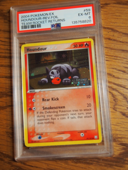 Pokemon 2004 Team Rocket Returns Houndour holo card, PSA 6 - Image 2
