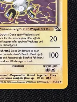 Pokemon Magneton 11/62 Fossil Holo *Near Mint* Never Played Card - Image 5