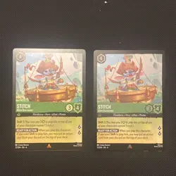 Lorcana Stitch Card Lot One Base And One Holo - Image 1