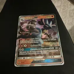Pokemon TCG Lucario GX SM100 SM Promo Holo 210HP Stage 1 Fighting Card - Image 1