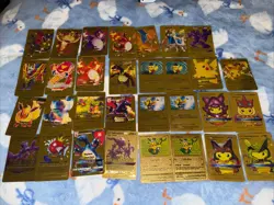 Gold Pokemon Cards Custom Set with Case - Image 1