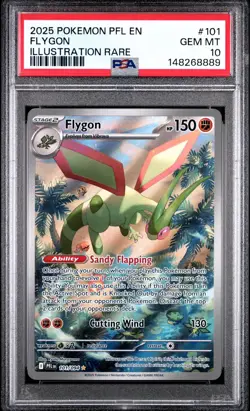 PSA 10 GEM MINT Flygon 101 Phantasmal Flames Illustration Rare Pokemon Card - Image 1