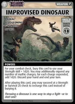 Pathfinder Adventure Card Game Improvised Dinosaur Promo Card Wrath of Righteous - Image 1