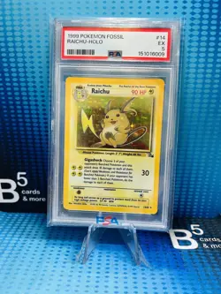 Pokemon 1999 Fossil RAICHU Holo #14 PSA 5 - Image 1
