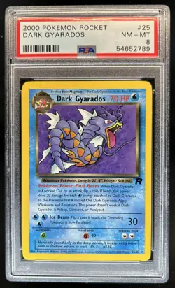 2000 Pokemon Team Rocket Dark Gyarados #25/82 PSA 8 - Image 1