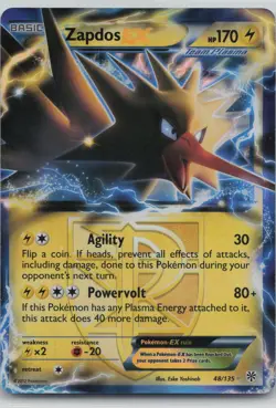 Zapdos EX 48/135 Holo EX Rare Plasma Storm Pokemon Near Mint - Image 1