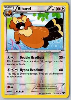Pokemon: Bibarel Reverse Holo Rare XY Base Set 107/146 LP+/NM - Image 1