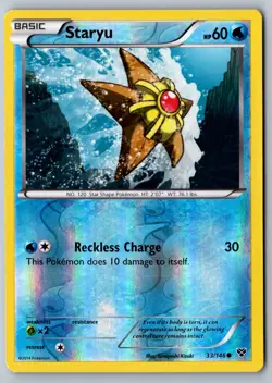 Pokemon: Staryu Reverse Holo Common XY Base Set 33/146 LP+/NM - Image 1
