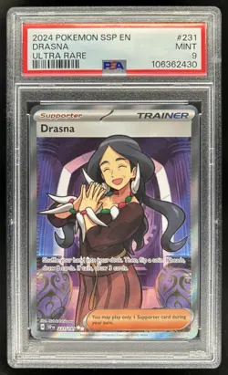 2024 Pokemon Surging Sparks Drasna Ultra Rare #231/191 PSA 9 - Image 1