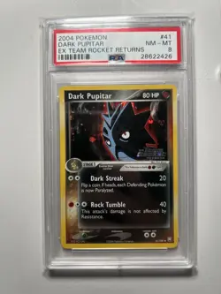 2004 POKEMON DARK PUPITAR EX TEAM ROCKET RETURNS #41 NM - MT PSA 8 Reverse Holo - Image 1