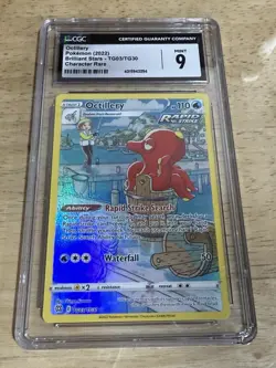2022 Pokemon Brilliant Stars Octillery TG03/TG30 Character Rare CGC 9 MINT - Image 1