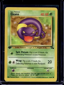 1999 Pokemon Fossil 1st Edition Ekans #46/62 - Image 1