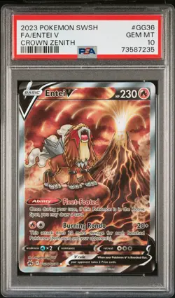 Entei V GG36/GG70 Sword Shield Crown Zenith Pokemon PSA 10 - Image 1