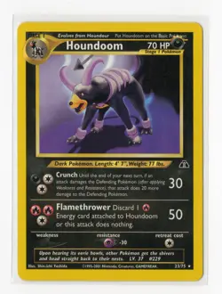 Pokemon Houndoom (23) Rare Neo Discovery 23/75 LP WOTC Vintage - Image 1